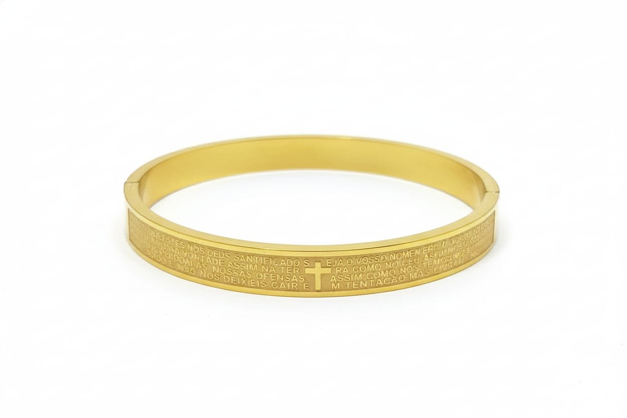 Bracelete – Aço Inoxidável - "Pai Nosso" | Ref: 23025